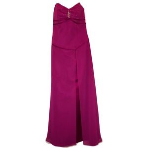 Raylia Designs magenta strapless formal/prom dress with beaded bodice & corset!